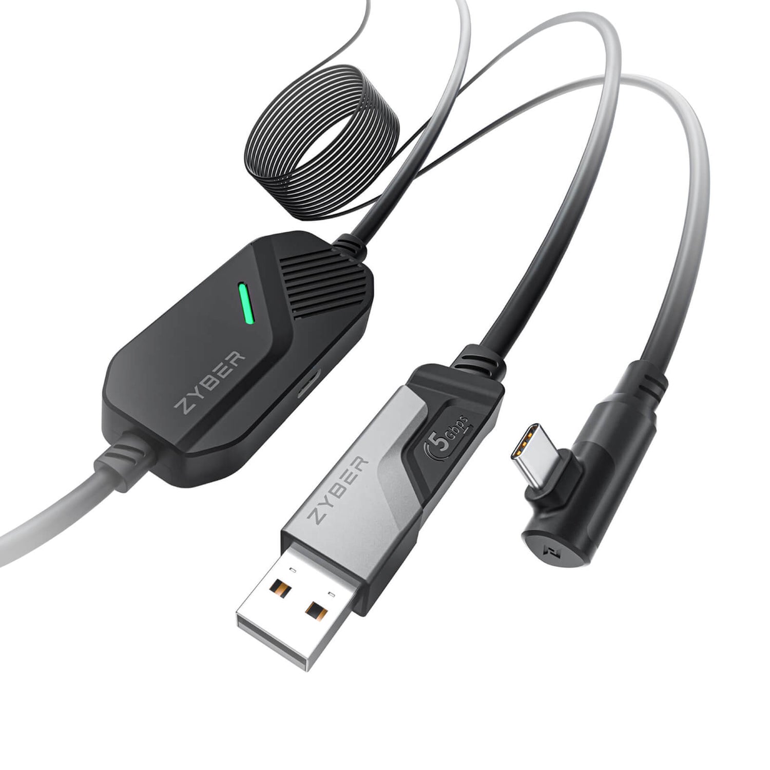 Cable de carga y transmisión ZyberVR USB-A/C a USB-C