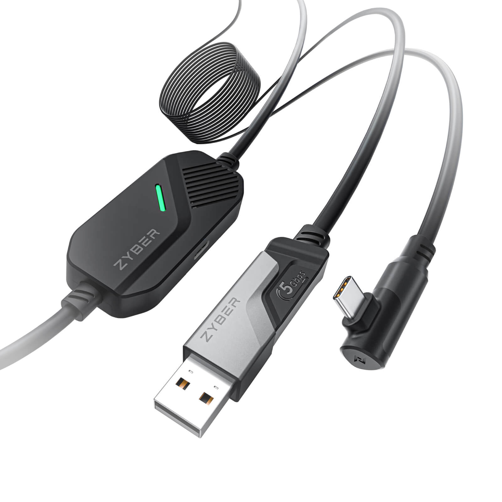 Cable de carga y transmisión ZyberVR USB-A/C a USB-C