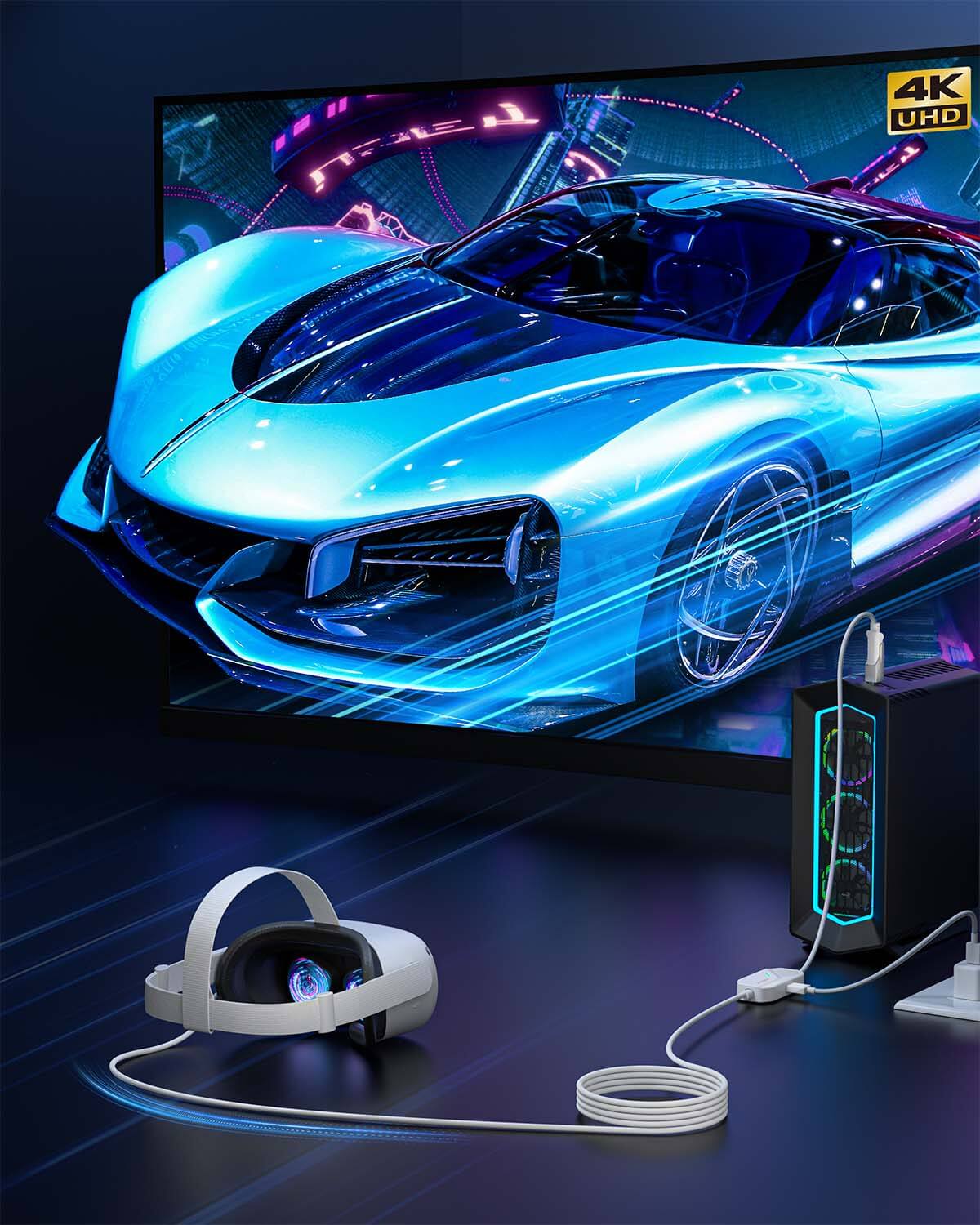 Cable de carga y transmisión ZyberVR USB-A/C a USB-C