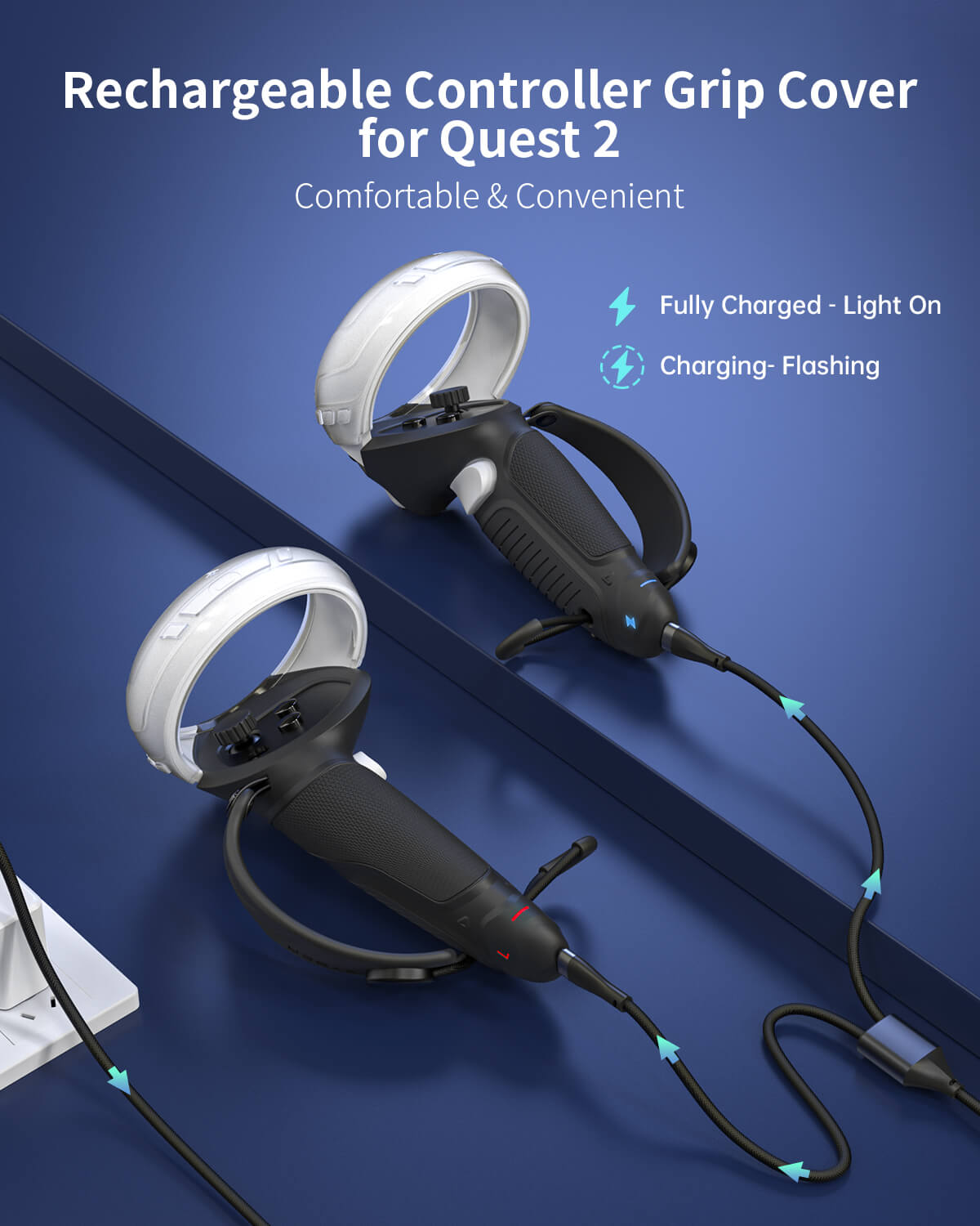ZyberVR KNIGHT Quest 2 Direct-Charge Controller Grips