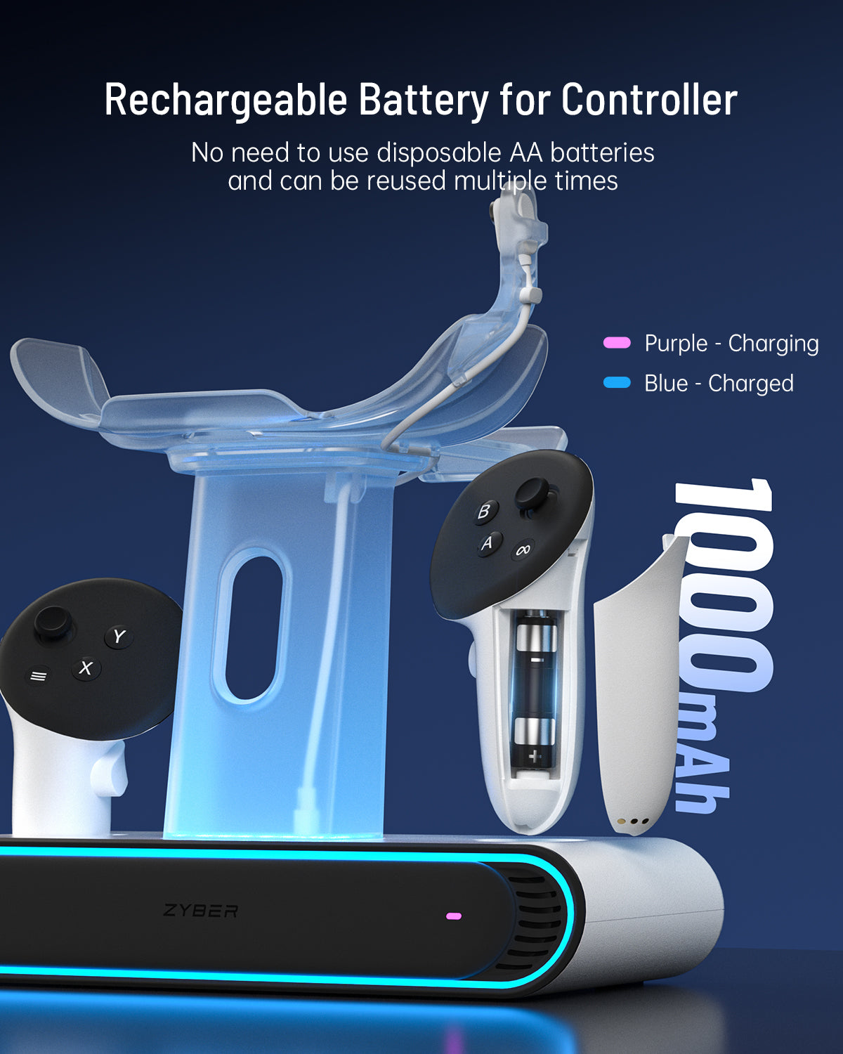 ZyberVR Quest 3 Sky Tower Charging Dock