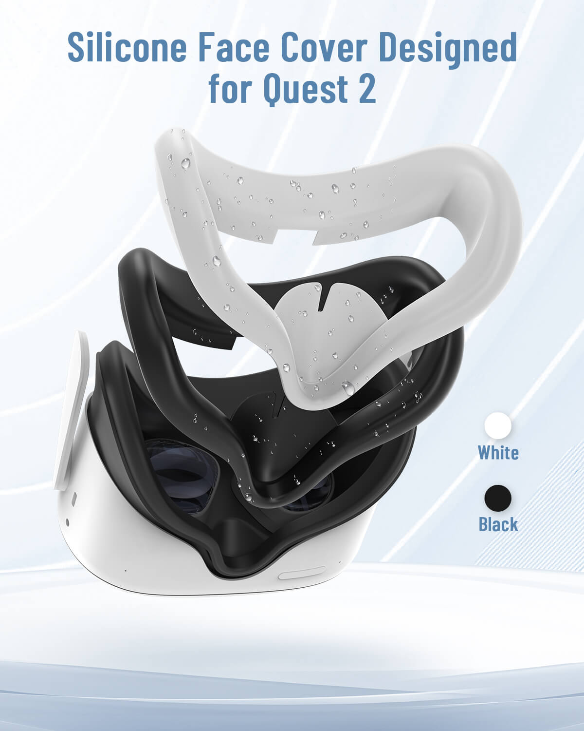 VORI Funda para Oculus Quest 2, con cubierta facial de silicona VR y  protector de lentes, ligera y portátil, funda de transporte rígida para