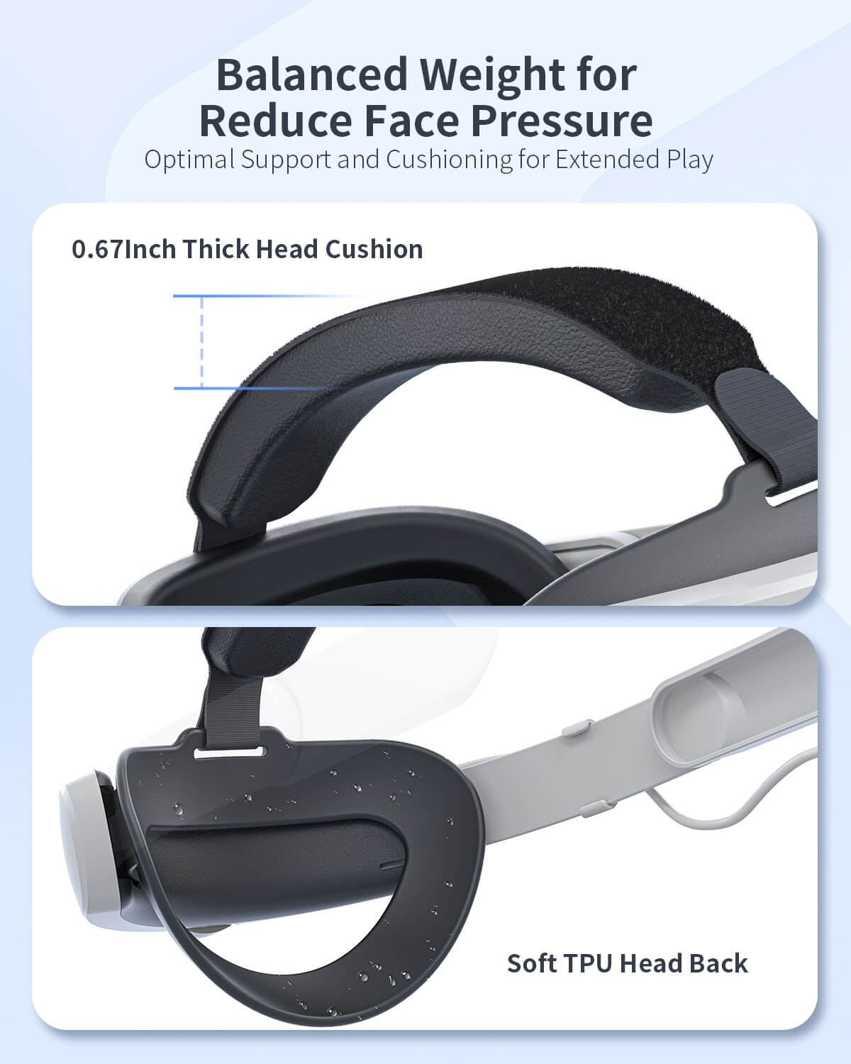 NEWENMO Adjustable Head Strap for Meta/Oculus Quest 2 Enhanced Support and  Comfort, Upgraded Head Strap Reduce Head Pressure, Protective Head Strap