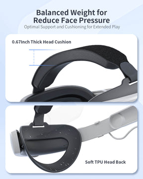 ZyberVR Pico 4 Elite Head Strap with TPU Cushion to Reduce Face Pressure