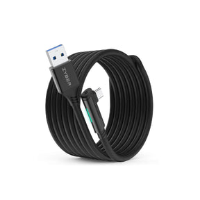 Cable de enlace ZyberVR USB-A a USB-C de 16 pies/5 m con indicador LED
