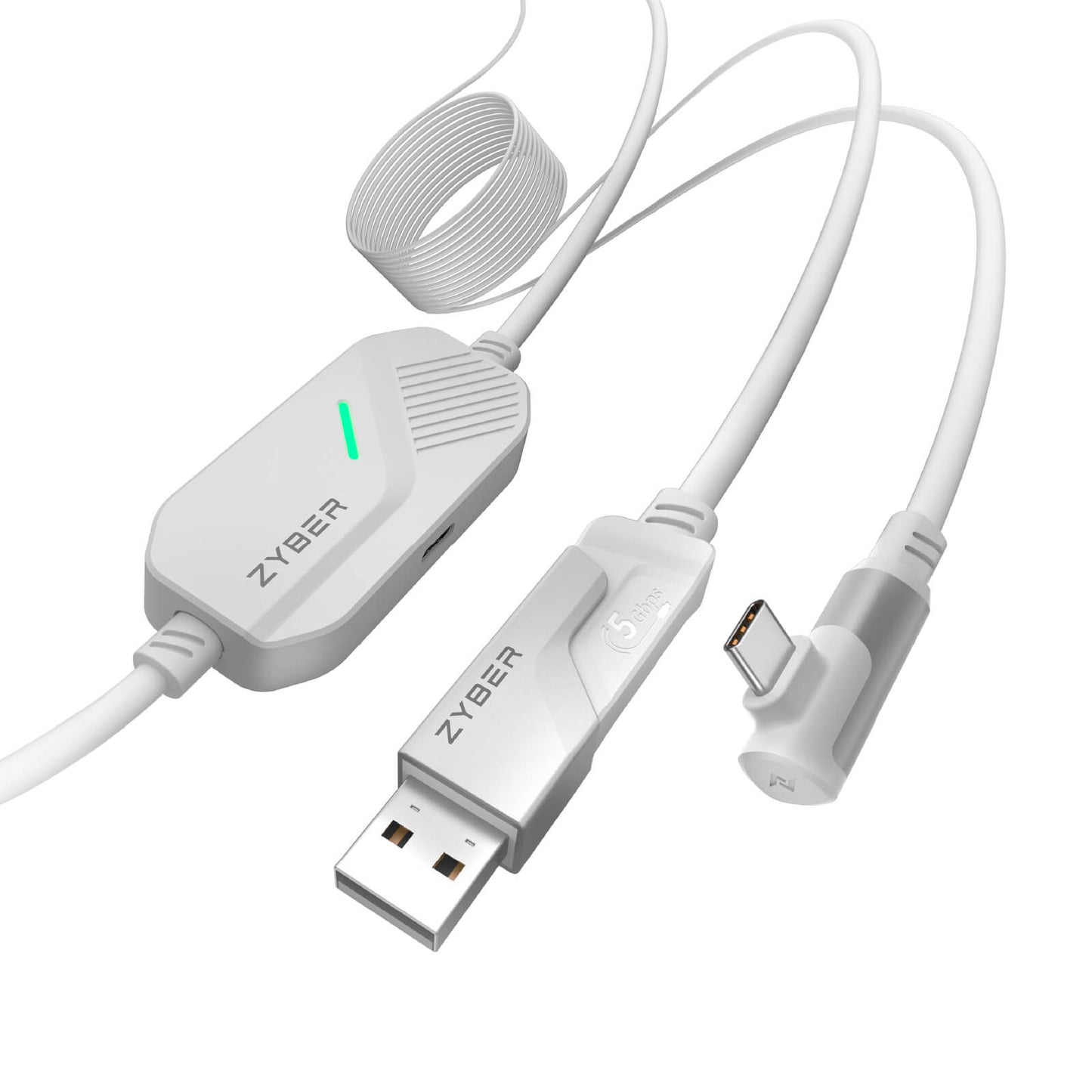 ZyberVR USB-A/C to USB-C Streaming and Charging Cable