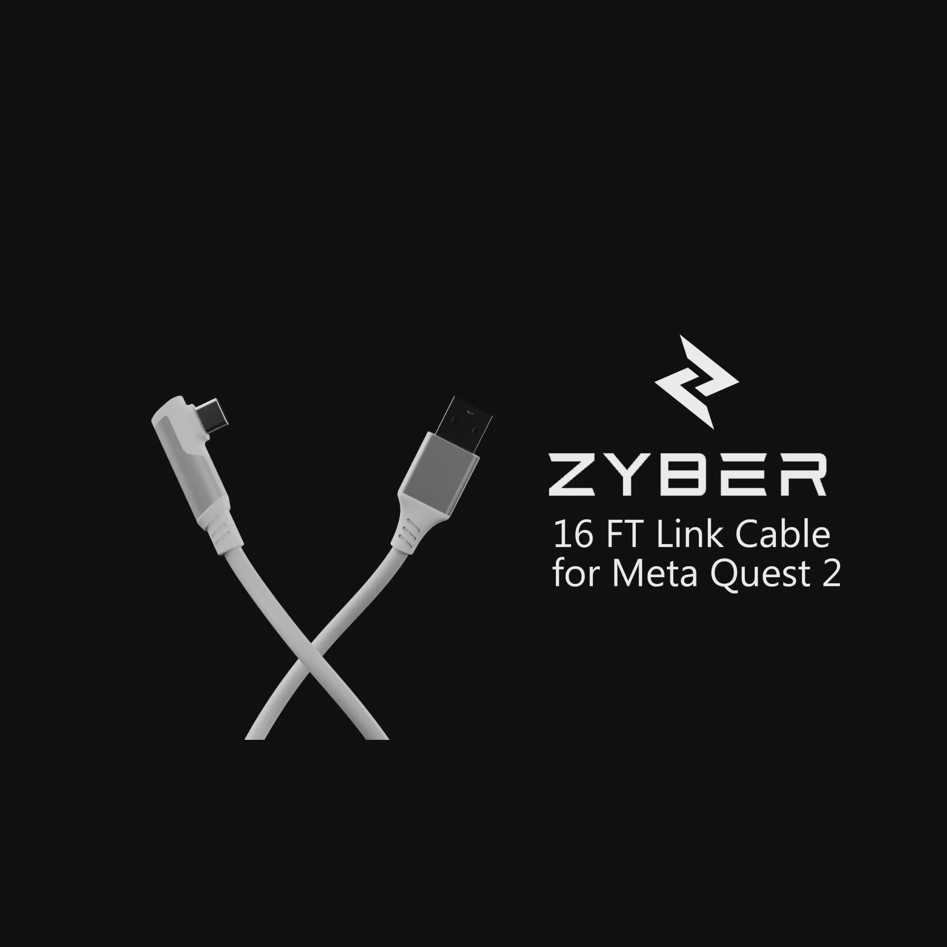 Câble de liaison ZyberVR USB-A vers USB-C 16FT / 5M avec indicateur LED