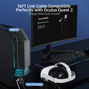 ZyberVR 16FT/5M USB 3.0 A vers C Câble de jeu et de charge Steam VR