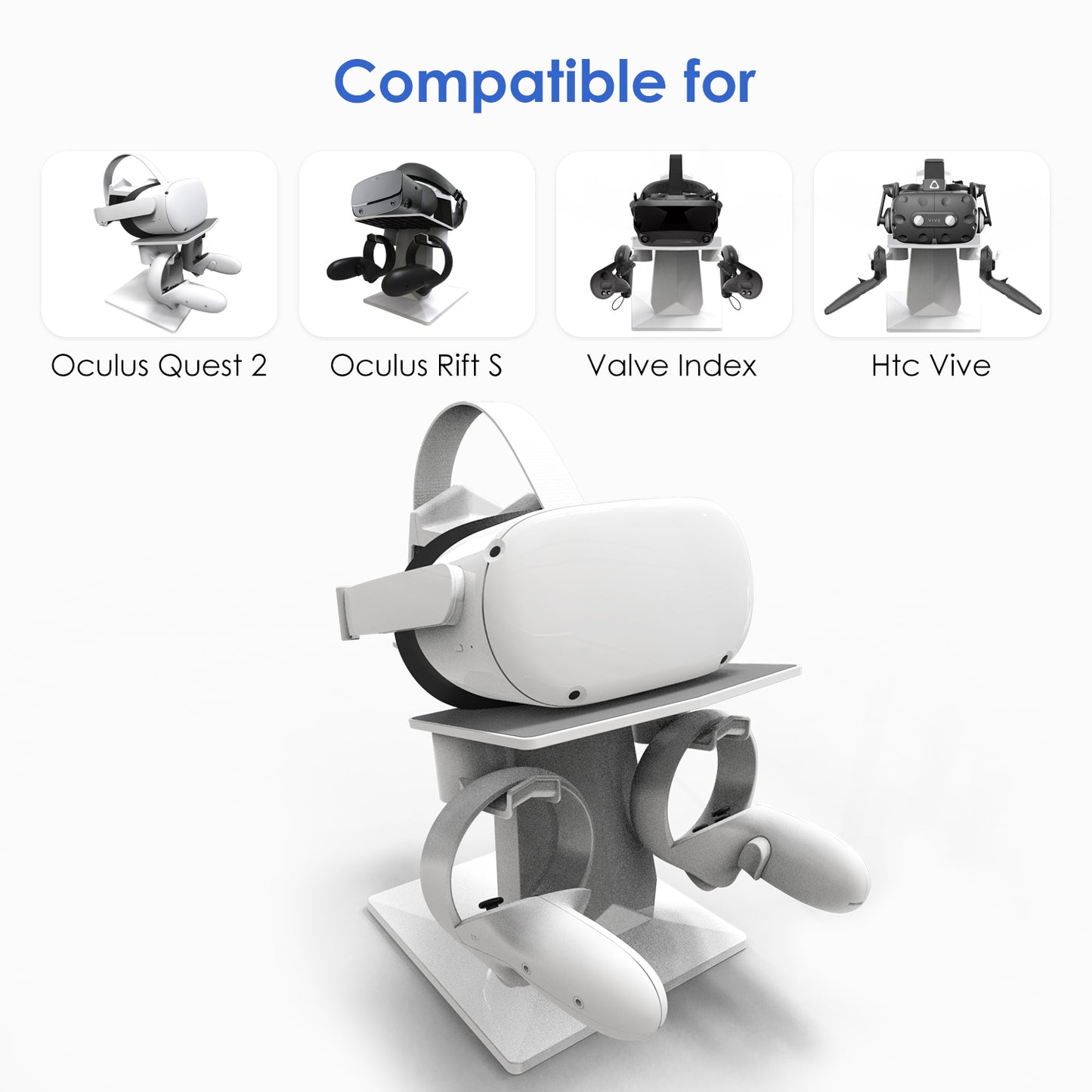 ZyberVR Headset and Controllers Desktop Stand for Quest 2