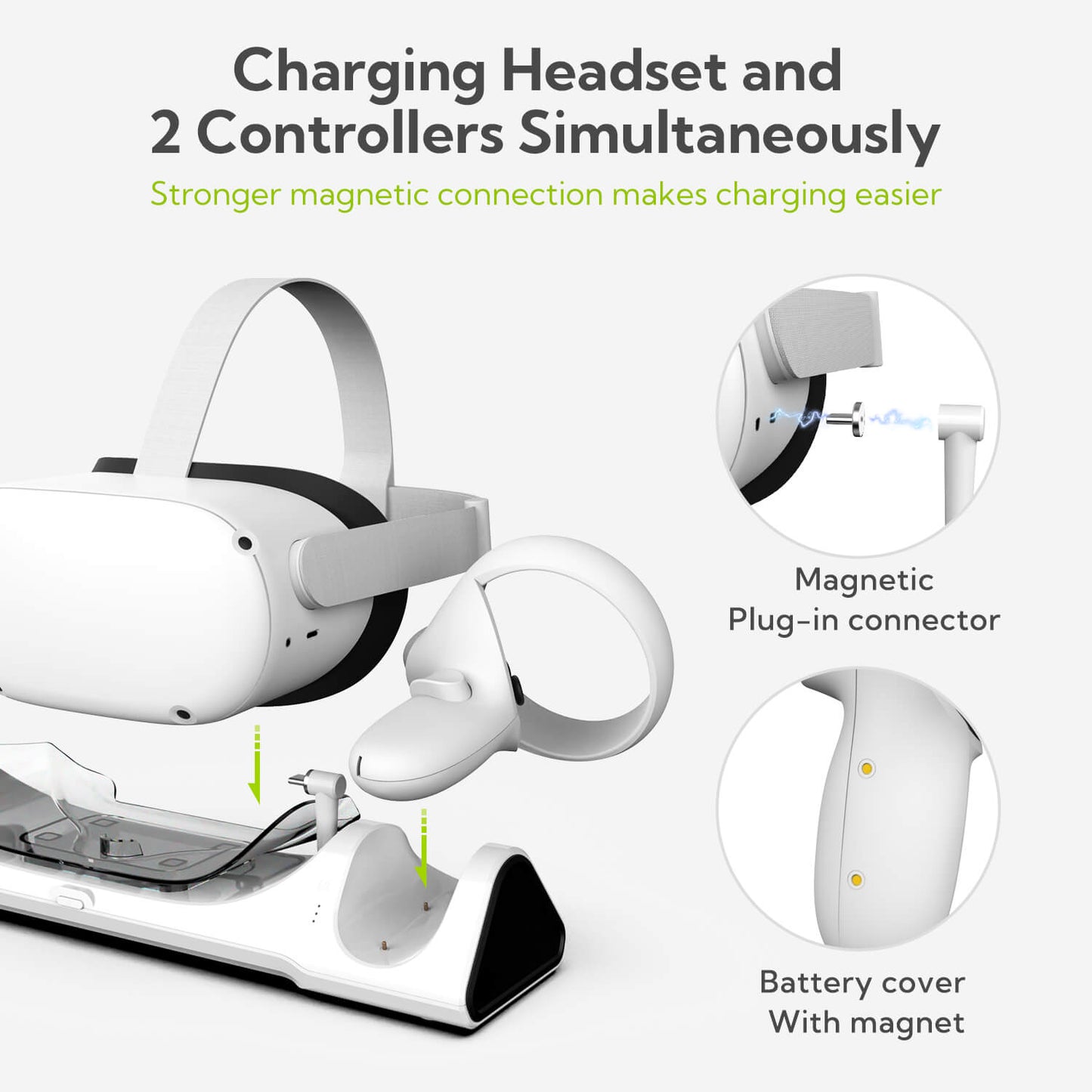 Base de carga ZyberVR para auriculares y controladores Quest 2