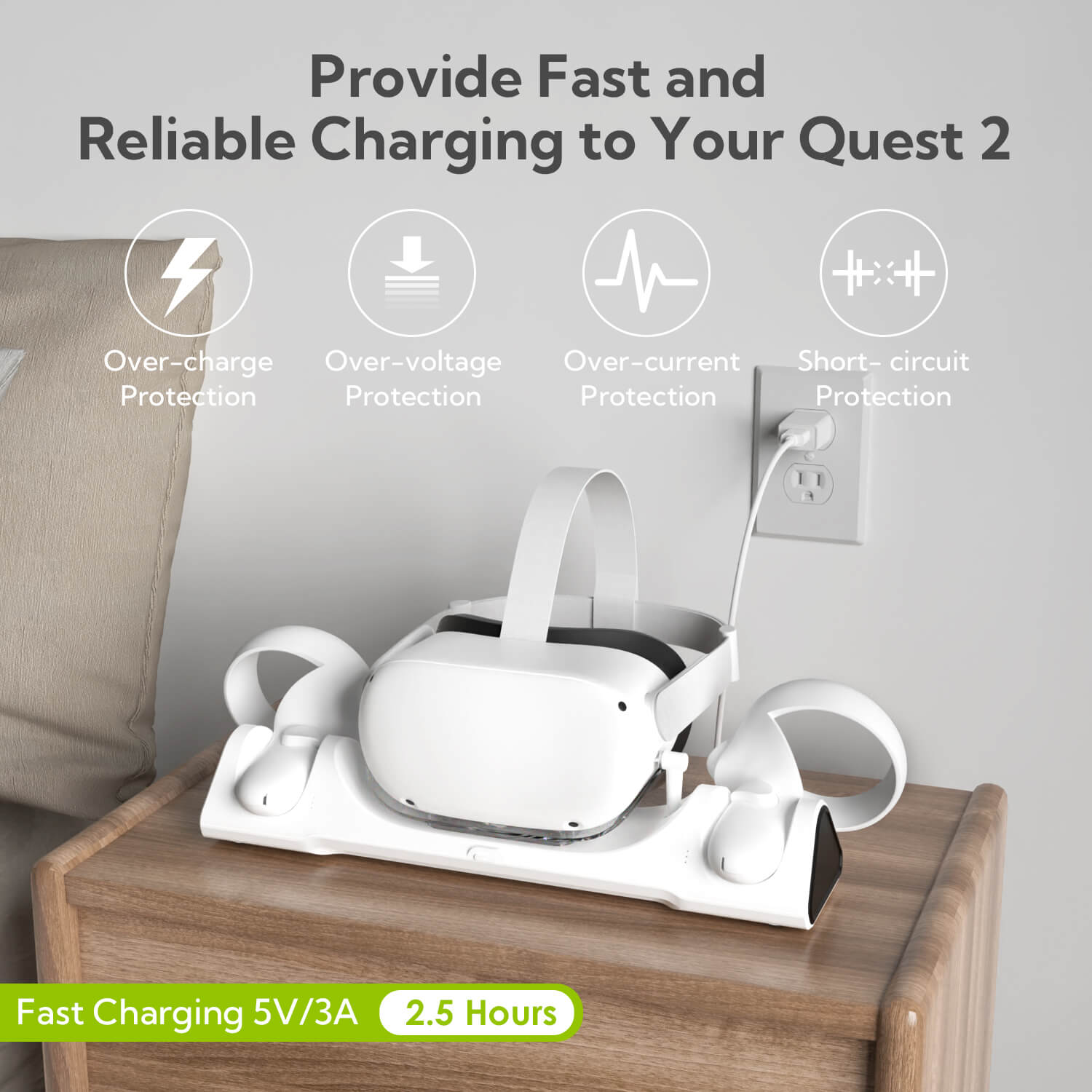 ZyberVR Charging Dock for Quest 2 Headset and Controllers