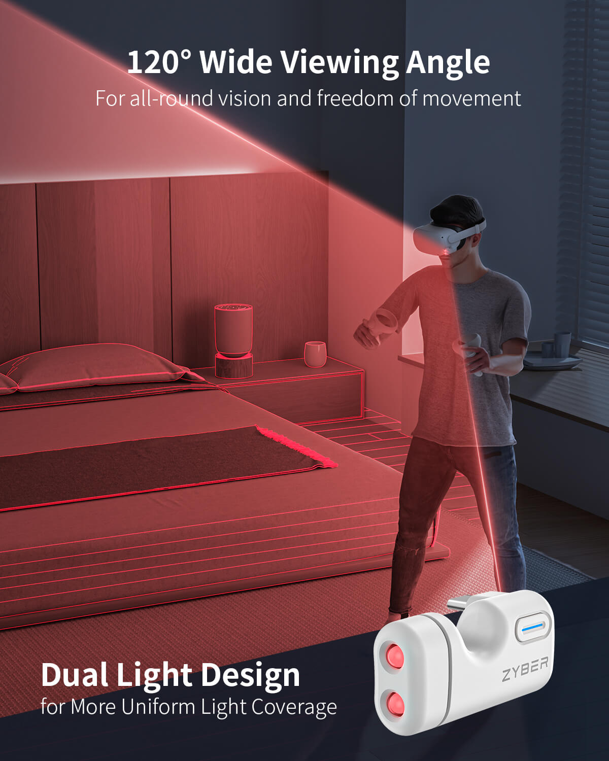 ZyberVR 3W U-Shaped IR Light with 855nm Wavelength