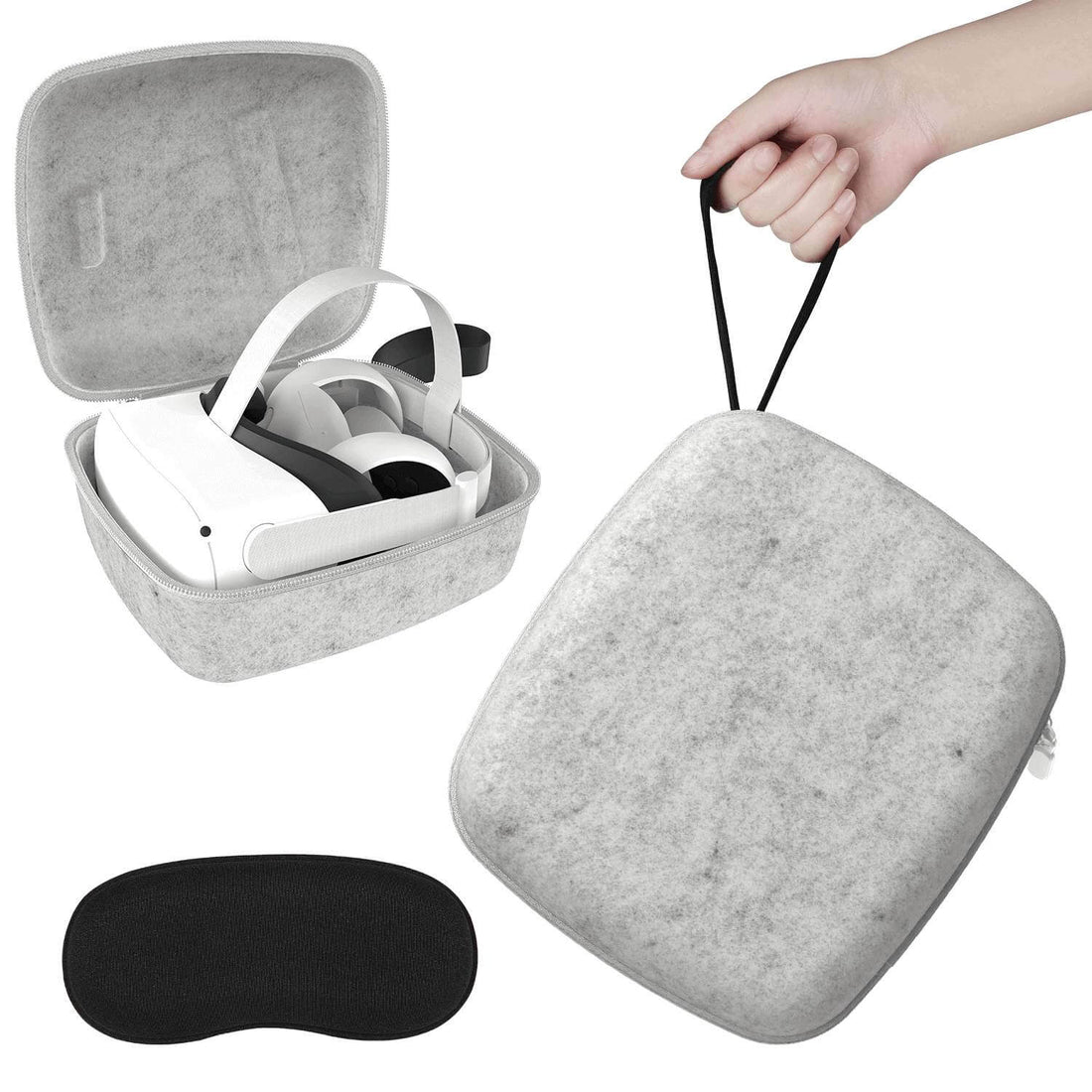 ZyberVR Hard Shell Felt Carrying Case for Quest 2