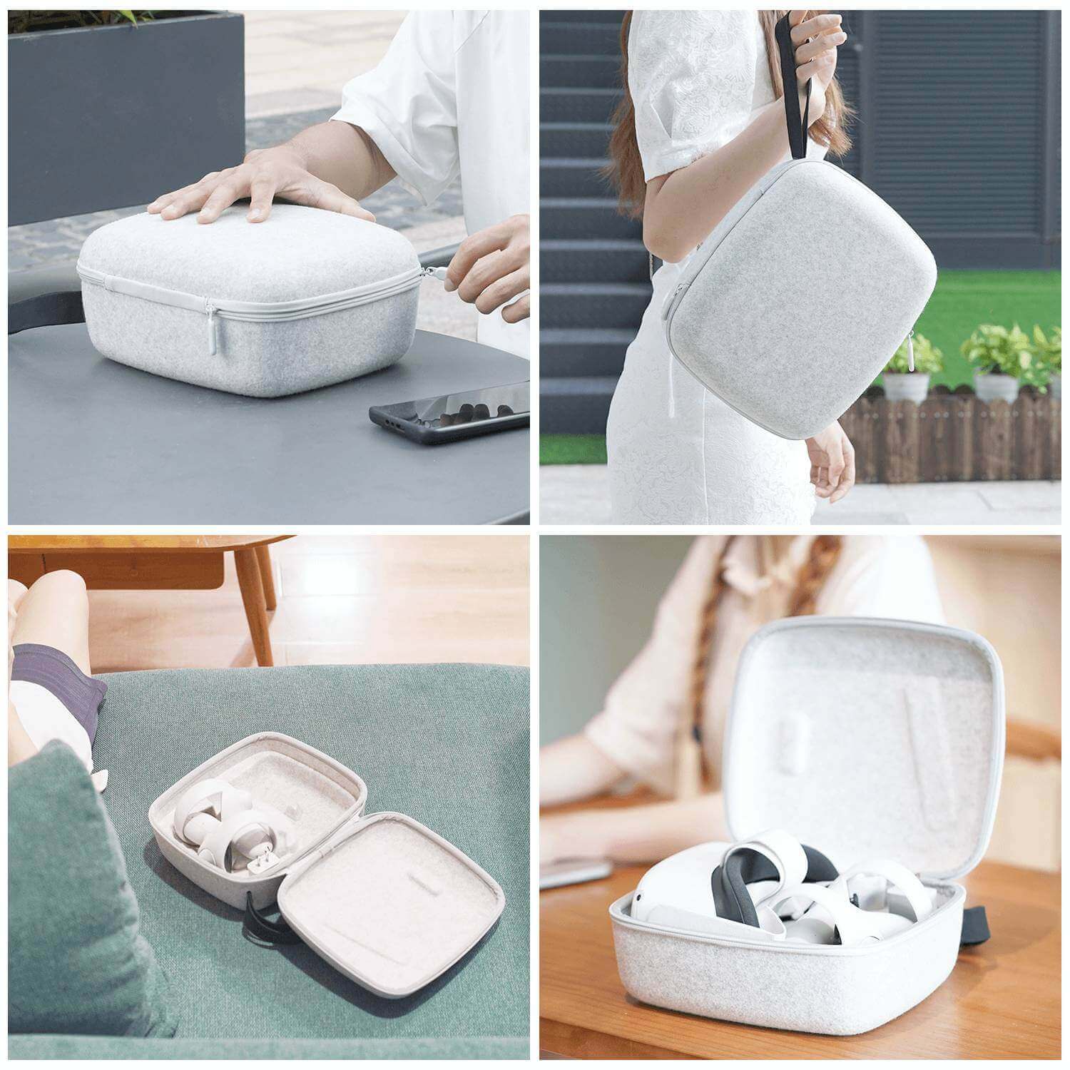 ZyberVR Hard Shell Felt Carrying Case for Quest 2