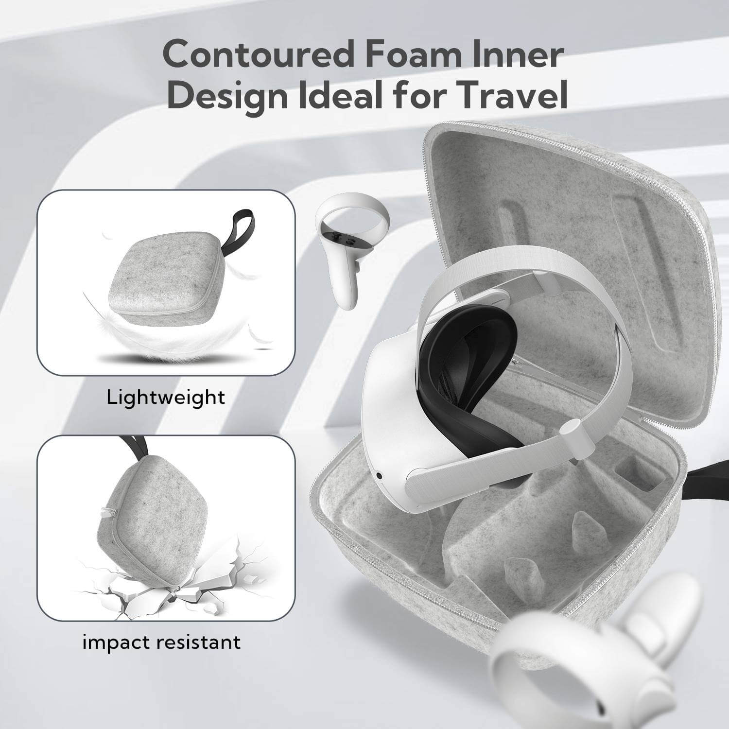ZyberVR Hard Shell Felt Carrying Case for Quest 2