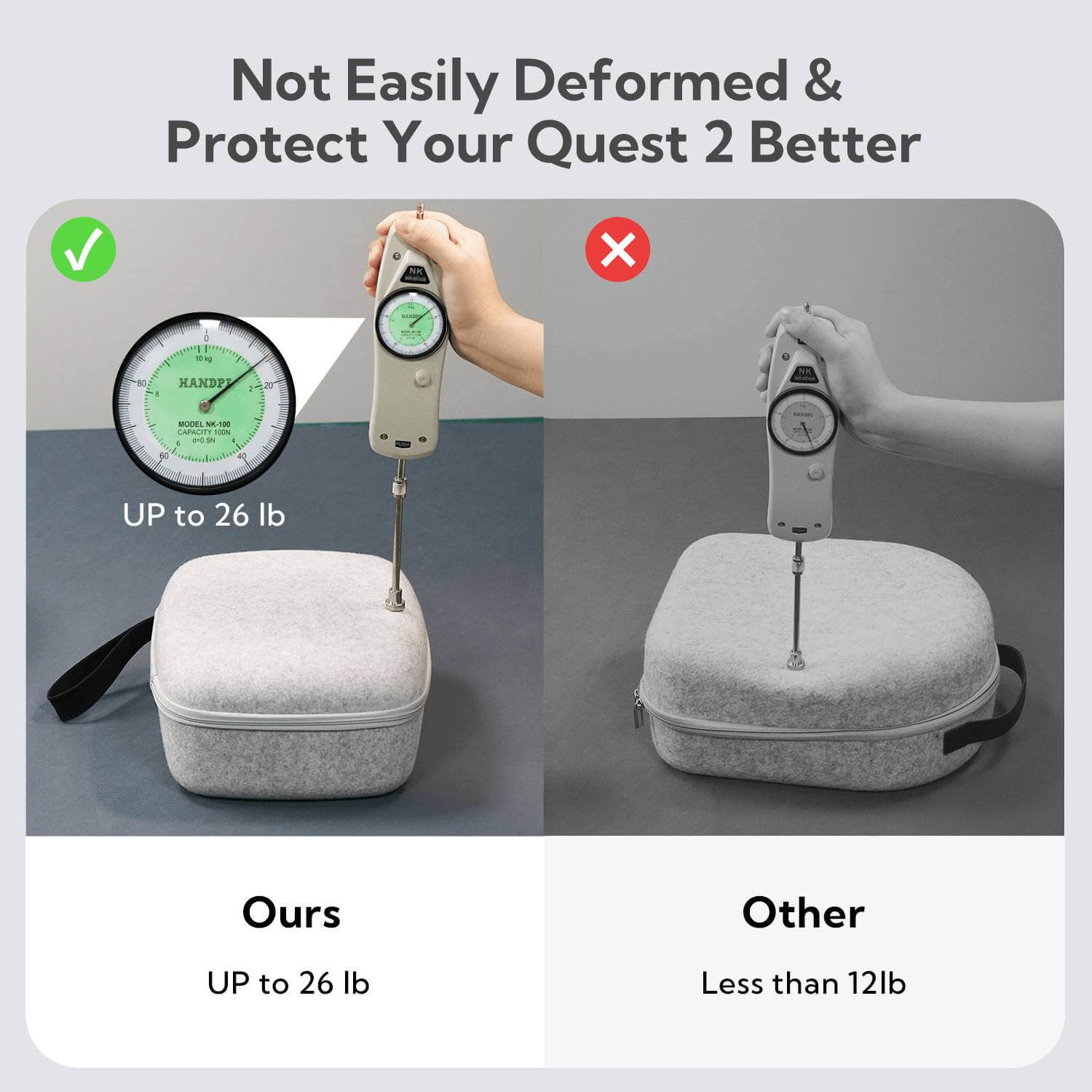 ZyberVR Hard Shell Felt Carrying Case for Quest 2
