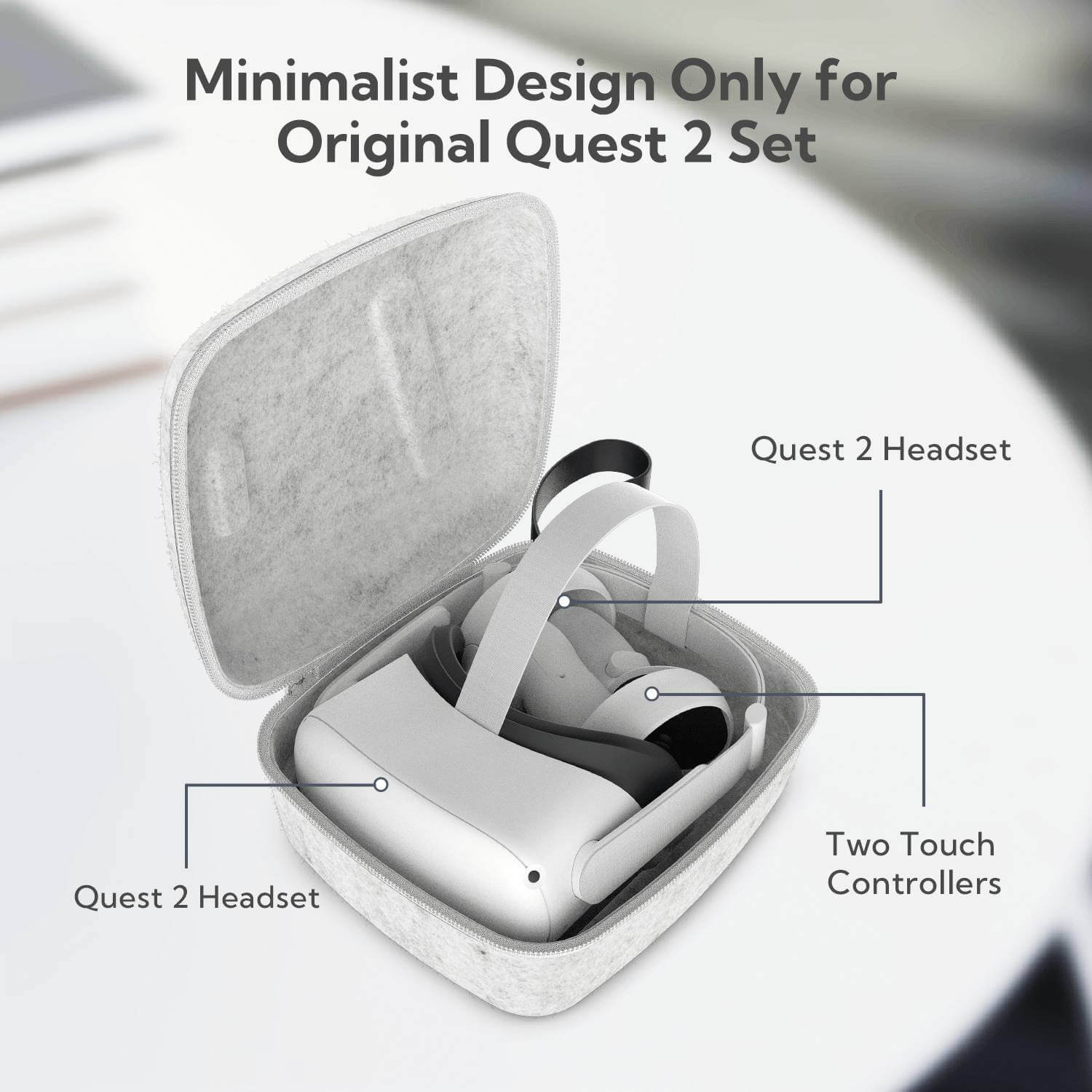 ZyberVR Hard Shell Felt Carrying Case for Quest 2