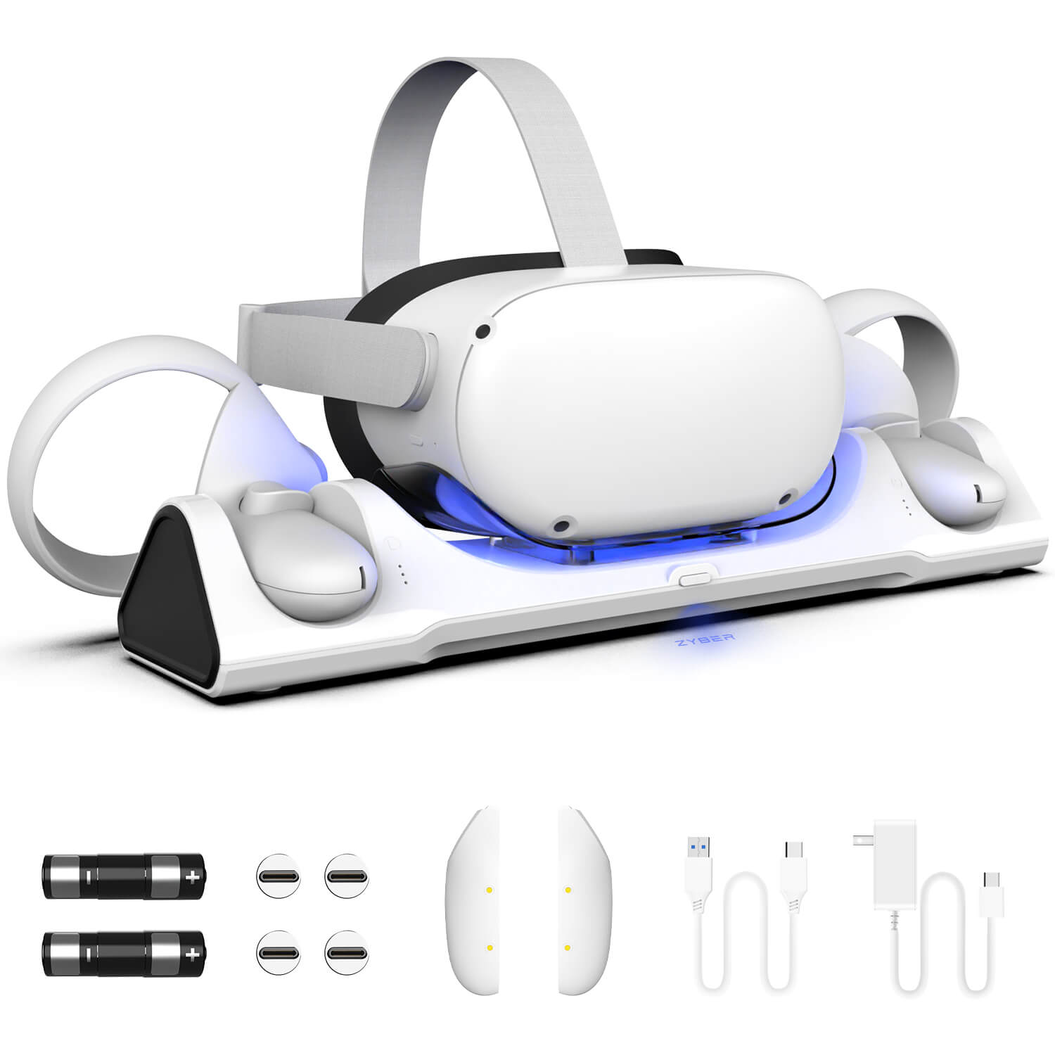 ZyberVR Quest 2 3-in-1 Charging Dock