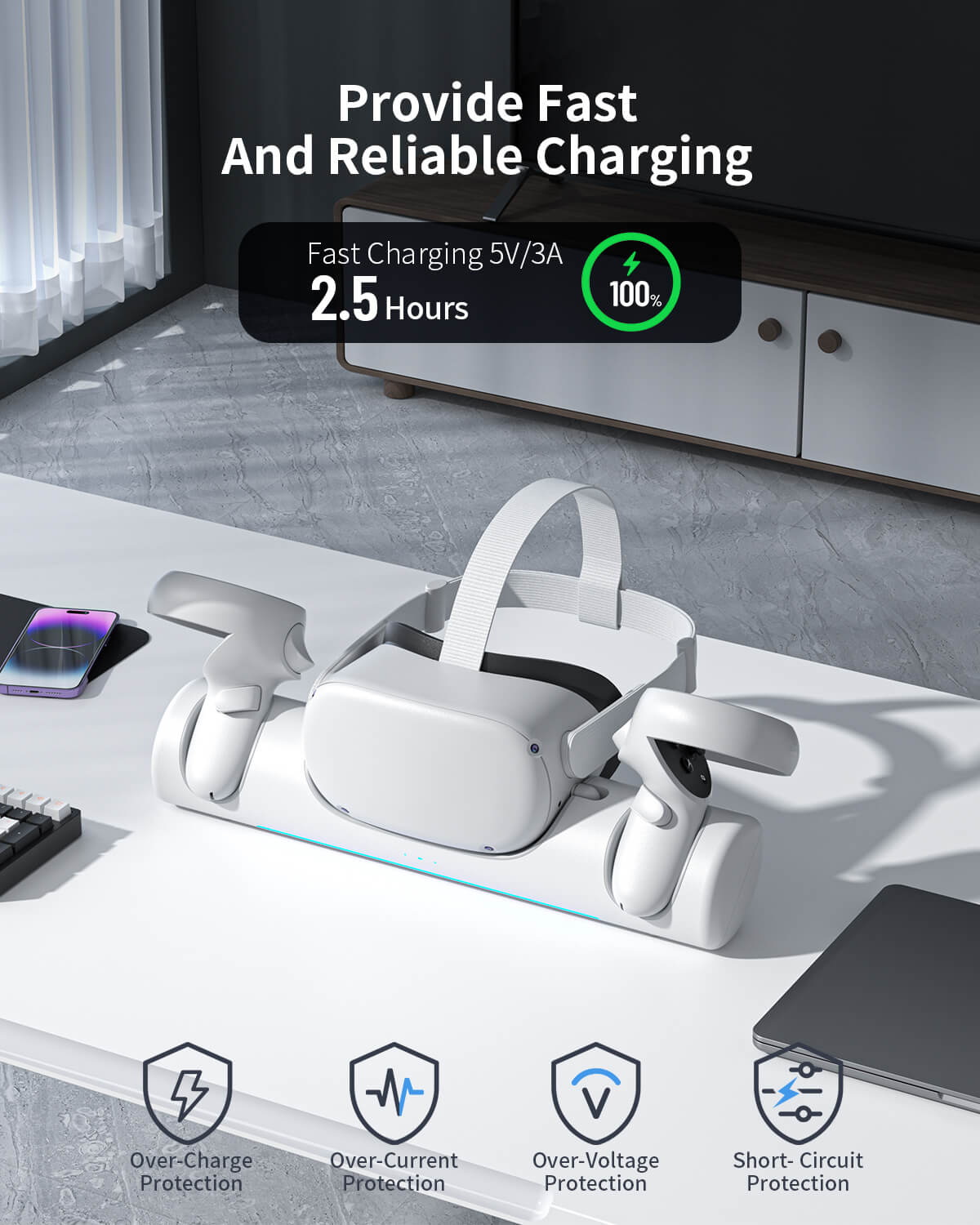 ZyberVR Quest 2 Wireless Charging Dock