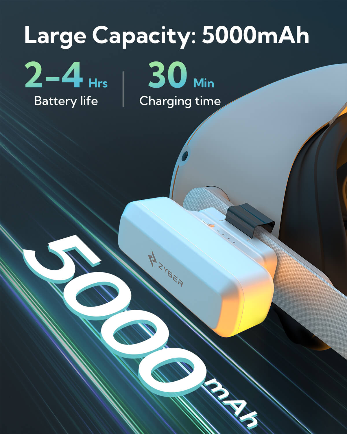 Batterie VR magnétique ZyberVR 5000mAh