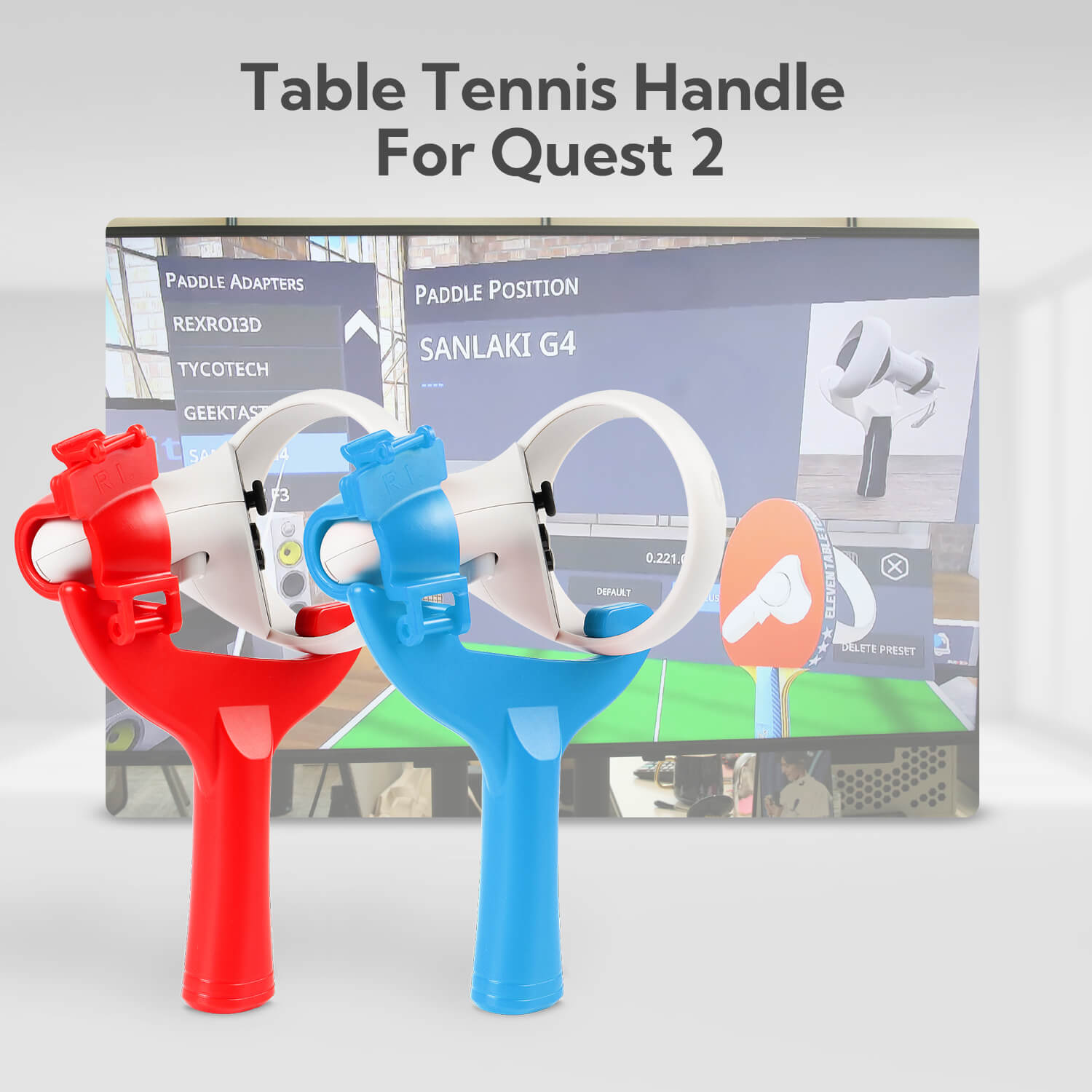 Raquettes de tennis de table ZyberVR pour Quest 2 (une paire) 