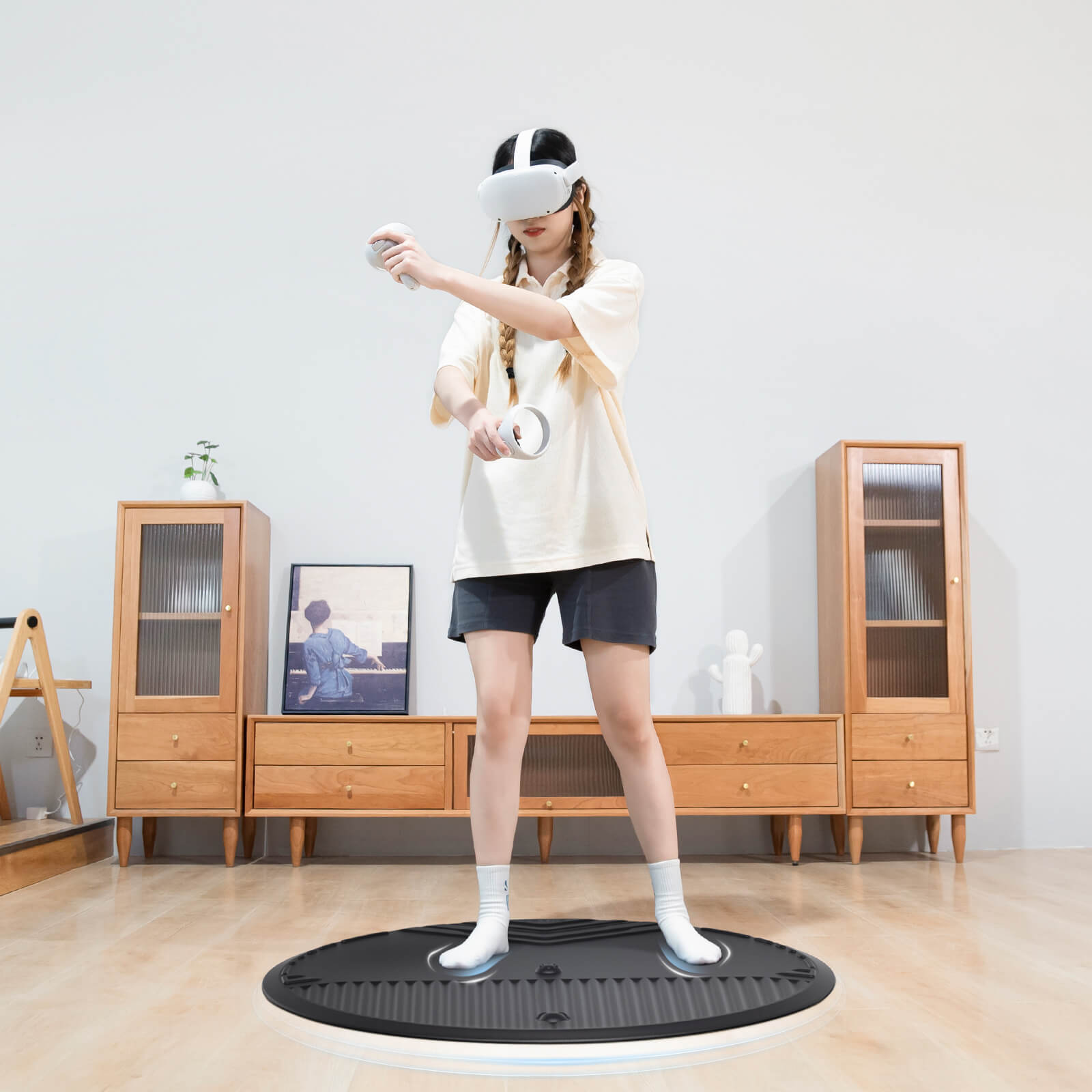 ZyberVR 39.4'' / 1M Round VR Mat with Thick Anti-Fatigue Foam